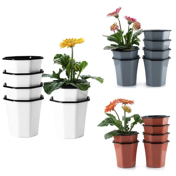 

Plastic Automatic Watering Flower Pots 5 Inches 6 Pcs Per Set, for Indoor Small Nursery Pots