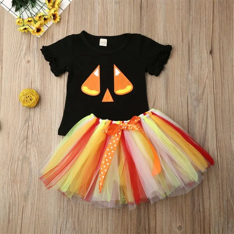 New Halloween Toddler Baby Girl Boy Costume Kid Top My 1st Christmas Romper Mesh Dress Skirt Party Clothes Outfit