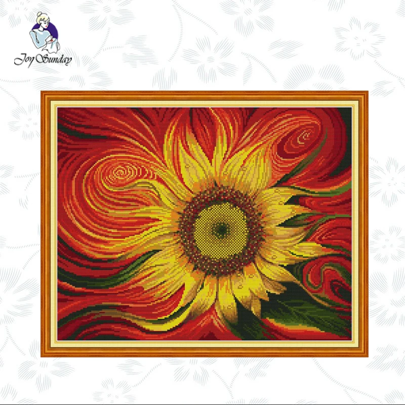 

Joy Sunday,Sunflower,cross stitch embroidery kit,11CTor14CT Printed Fabric,flower pattern cross stitch,counted cross stitch kits