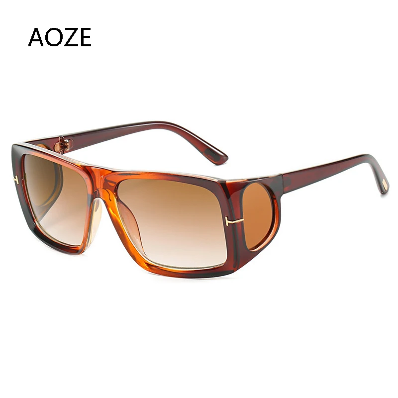 

2021 new style oversized men's luxury tone sunglasses brand designer retro sunglasses men's gradient lenses punk big frame men