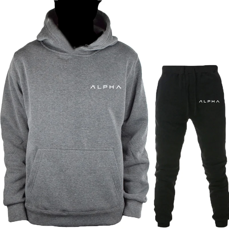 Новая стильная мужская модная толстовка с длинными рукавами ALPHA Industries хлопковая красивая удобная теплая толстовка продается - Цвет: gray