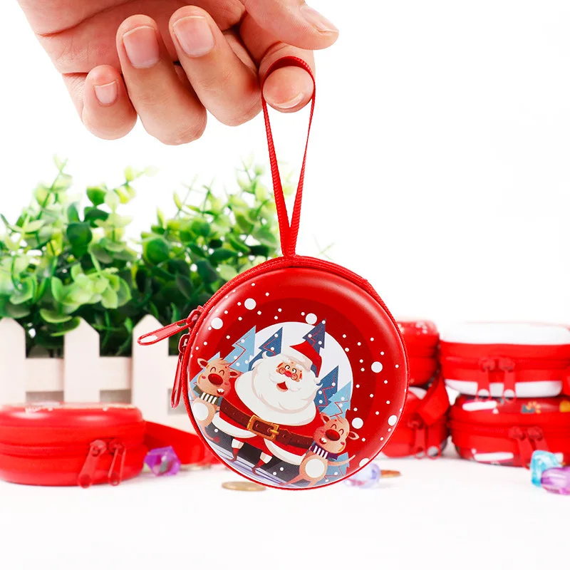 Tinplate wallet iron box data cable storage box new Christmas gift cartoon COINS bags can be customized