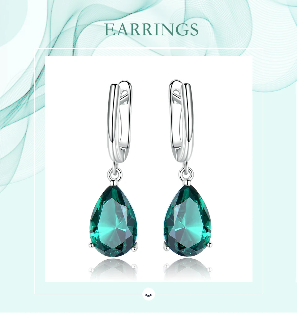 UMCHO &nbsp;&nbsp;Emerald 925 sterling silver earring for women EUJ094E-1-pc (1)