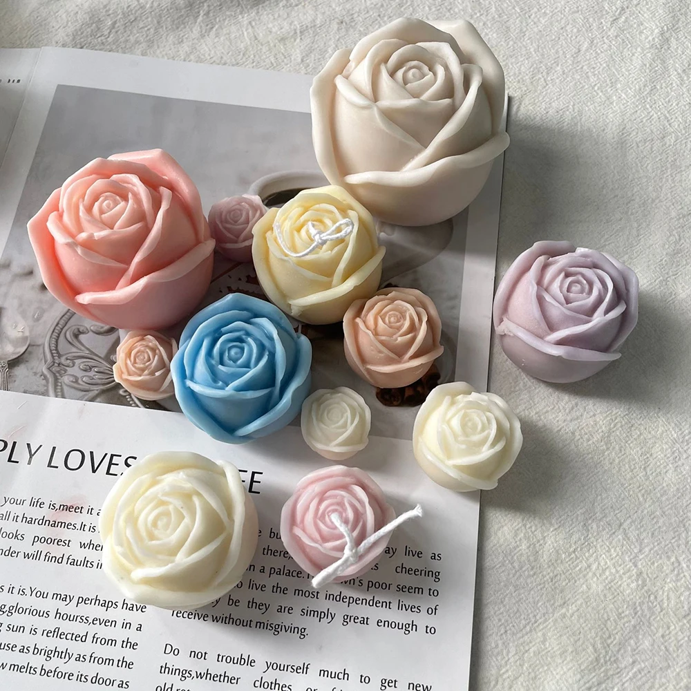 Rose Heart Mold For Soap Candle Faisant Main Moule Outil Silicone Saint-Valentin 