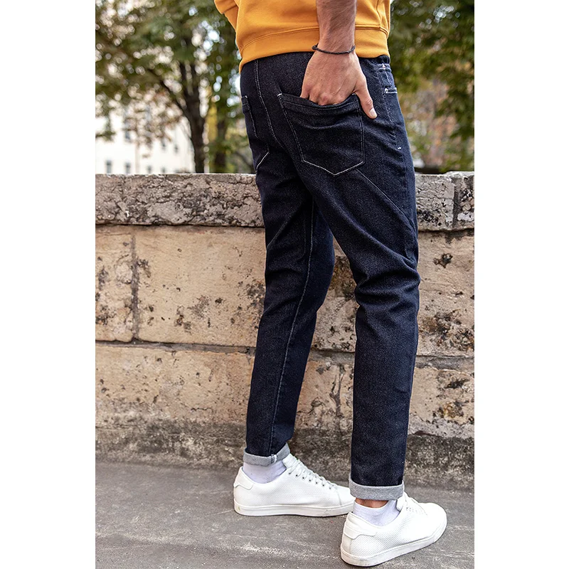 KUEGOU Katun Musim Gugur Pria Celana Jeans Biru Tua Micro Elastisitas  Spring Slim Fashion Tinggi Kualitas Jeans Pria Celana Celana Ritsleting  Ukuran LK 1838|Jeans| - AliExpress