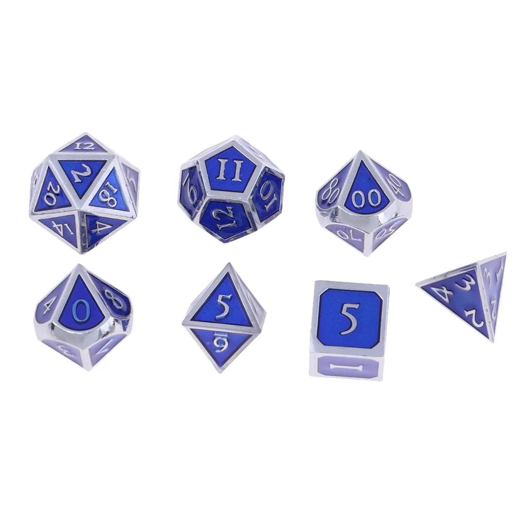 Board Gaming Dices Set of 7 Dice Poly Polyhedral Dice D4 D6 D8 D10 D12 D20 for Role Cup Player 