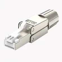 

Network Connector Cat 7 Cat6A RJ45 STP Shielded Field Termination Plug for Cat7 23AWG Solid Installation Cable With PCB Adapter