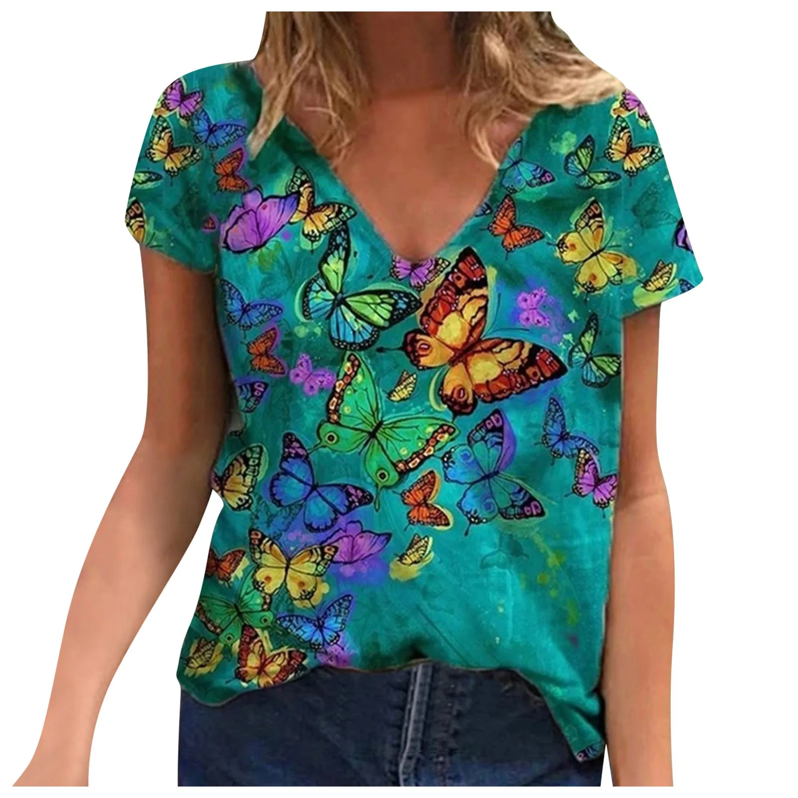 De talla grande XXXXXL 5XL camisas 2021 mujeres de verano de manga corta Tops con cuello en V camiseta de Oficina B-Cuello blusa A20