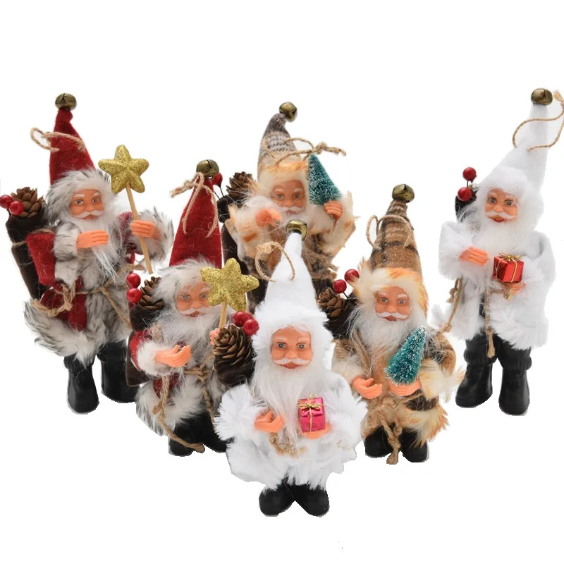 

Creative Christmas Tree Hang Decorative Pendant Stand Santa Claus Doll Gift For Home Shop Office Party Decoration Ornaments
