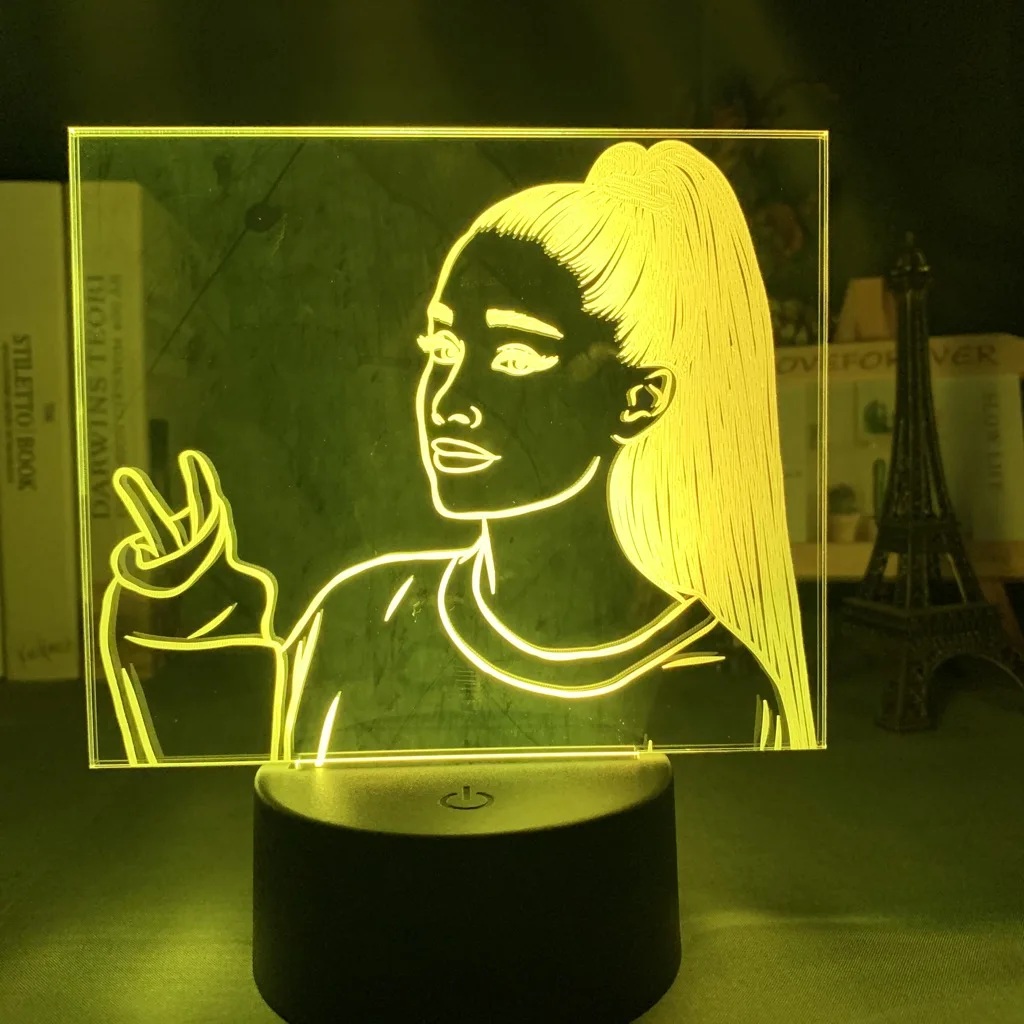 

Singer Ariana Grande Led Night Light for Fans Home Decoration Nightlight Usb Battery Led Colorful Acrylic 3d Lamp Dropshipping