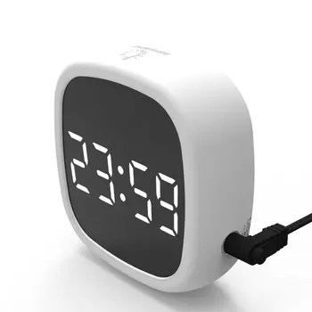 

Led Digital Travel Snooze Alarm Clock Dimming Touch Magnet Electronic Clock Big Screen Silicone Voice Control Clock