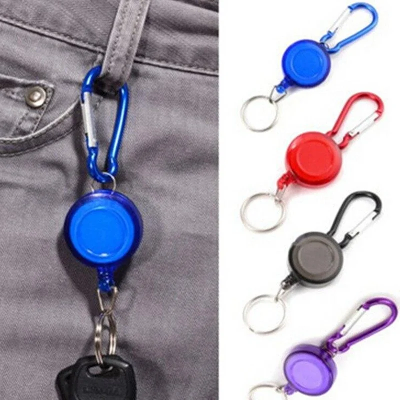 Carrete retráctil para insignia, cordón de identificación, tarjeta de identificación, carretes de soporte, llavero Cadena de plástico ABS, Clips, 2021