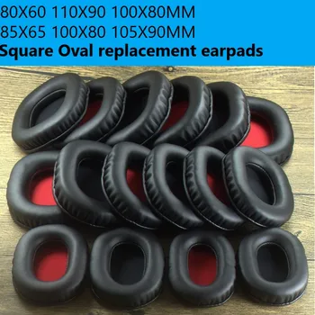 

General Earpads Replacement Square Oval Headphone Leather Memory Foam Ear Pads Cover 80X60 100 X 85 110X90mm Full Size Earpads