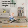 Simulation Electric Track Train Set Metal Alloy Train  Classical Model Toy High-Speed Rail Train  With Smokes/ Lights / Sound 1