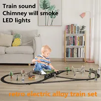Simulation Electric Track Train Set Metal Alloy Train  Classical Model Toy High-Speed Rail Train  With Smokes/ Lights / Sound 1