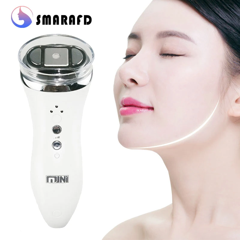 Masajeador para tratamiento facial, Dispositivo ultrasónico Bipolar RF de radiofrecuencia, estiramiento facial, masajeador para tratamiento de la piel, Mini Hifu, estiramiento antiarrugas, Spa de belleza LED
