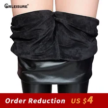 

CHRLEISURE Leather PU Leggings Women Sexy High Waist Fitness Pants Elastic Skinny Slim Gym Pants Push Up Workout Black Pants