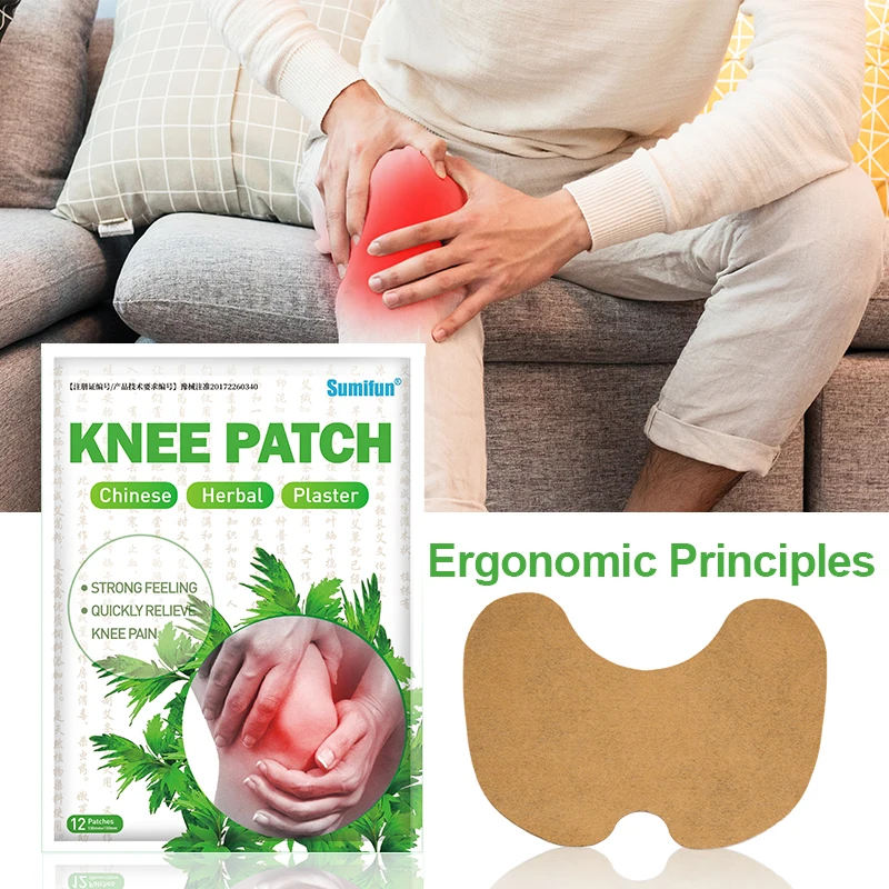 12pcs Sumifun Knee Plaster Sticker Wormwood Extract Knee Joint Ache Pain Relieving Rheumatoid Arthritis Sprains Patch K04601 pain relief patch