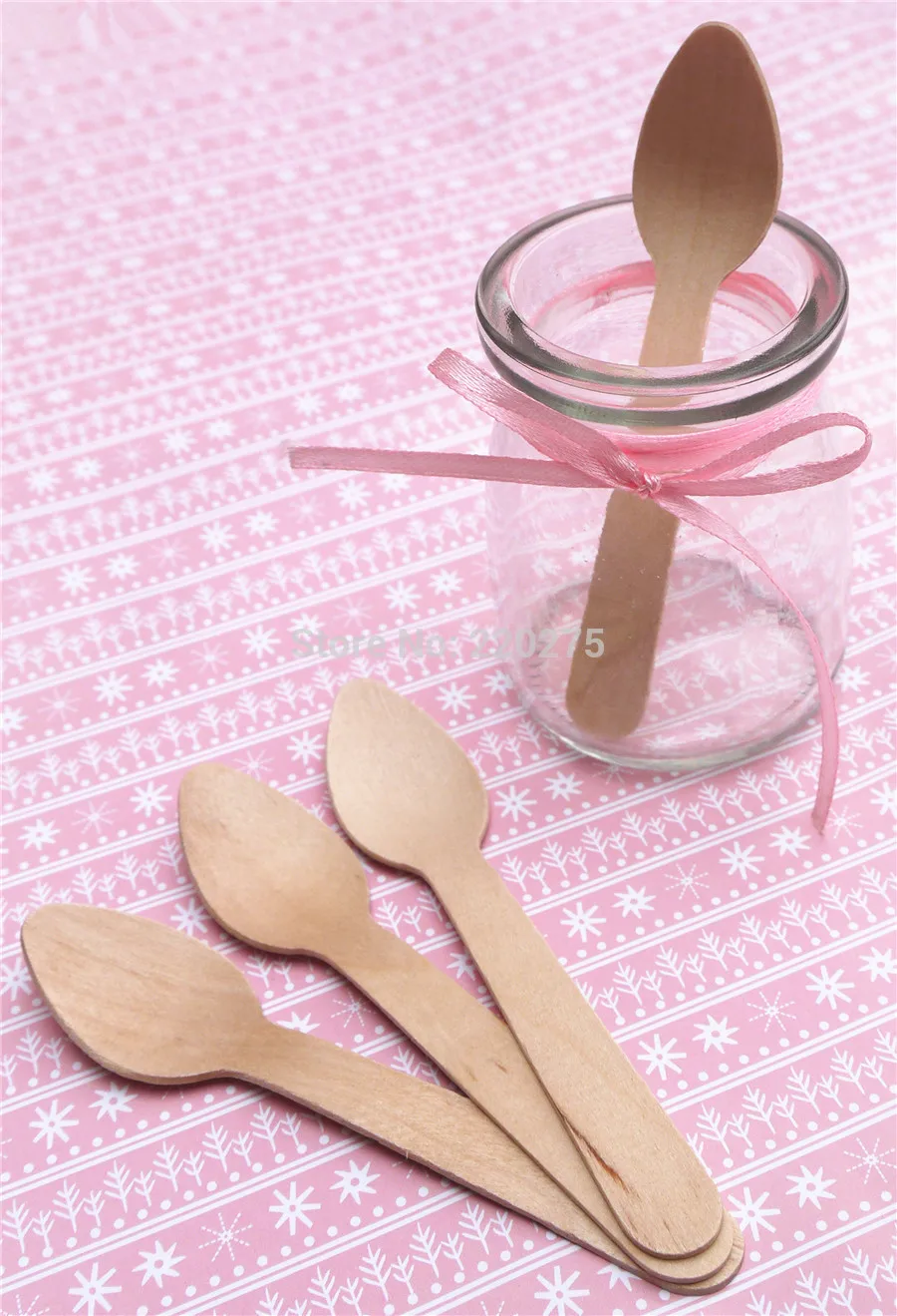 100pcs Disposable Healthy new wooden cake spoon Smooth Natural Ice Cream Spoons Dessert kid spoon for Yogurt mini small spoon