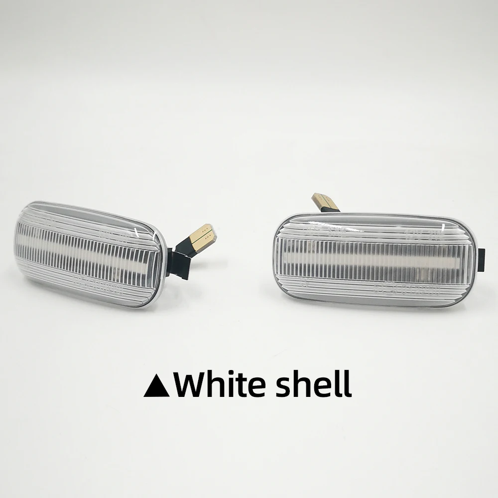 White Shell Автомобильный мигающий, 2 шт., течёт, автомобильный боковой габаритный светильник для Audi A2 A3 A4 A6 A8 TT, мигалка, янтарный дым, светодиодный, Динамический указатель поворота - Испускаемый цвет: White Shell