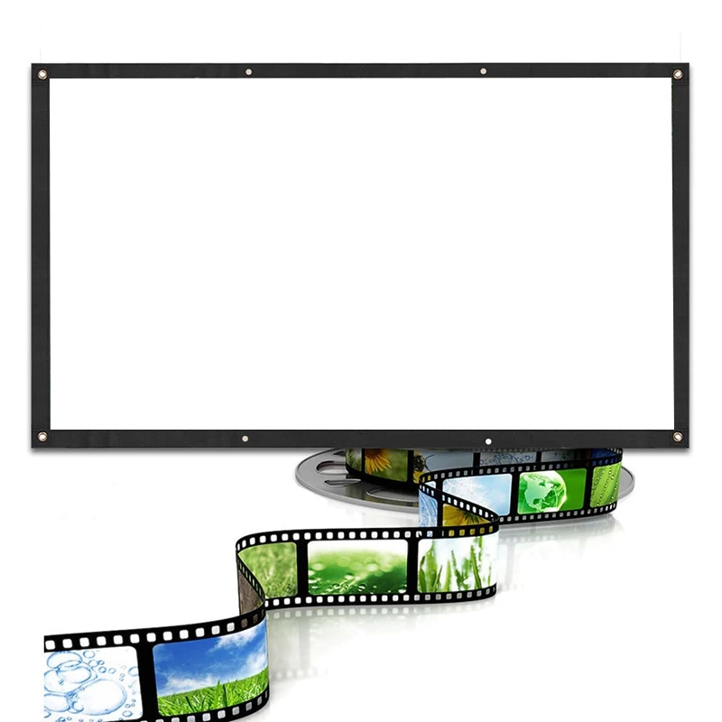 Портативные проекционные экраны 120 дюймов 3D Hd Настенный Прозрачный Проекционный экран холст 16:9 светодиодный проектор Diy Home