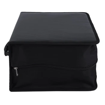 

Protective Cases Large Capacity Dustproof Multifunction Accessories Holder CD Bag Storage Lightweight Organizer Black PU Leather