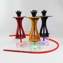 Электрический светодиодный светильник для кальяна, акриловая пластиковая кубическая ваза, алюминиевая головка для чаши sheesha, роскошный кальян для дома или бара