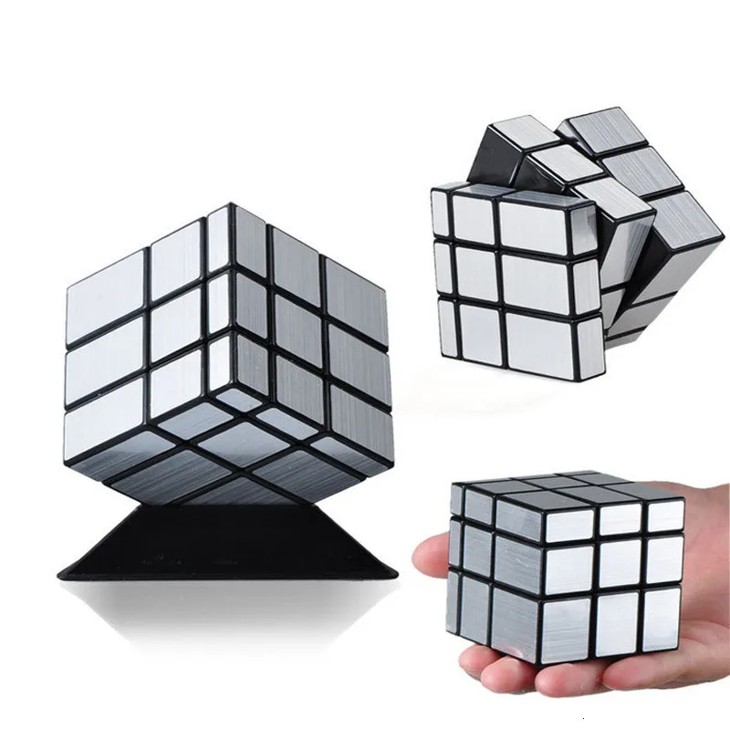 Магическое зеркало куб 3x3x3 Профессиональный Золотой Серебряный Cubo Magico литое покрытие головоломка скорость поворот Дети Обучение Образование игрушки