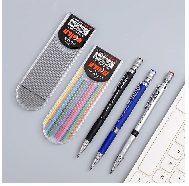 JIANWU 2,0 мм механический карандаш, пресс для рисования, цвет 2B, профессиональный карандаш для рисования, принадлежности для рисования