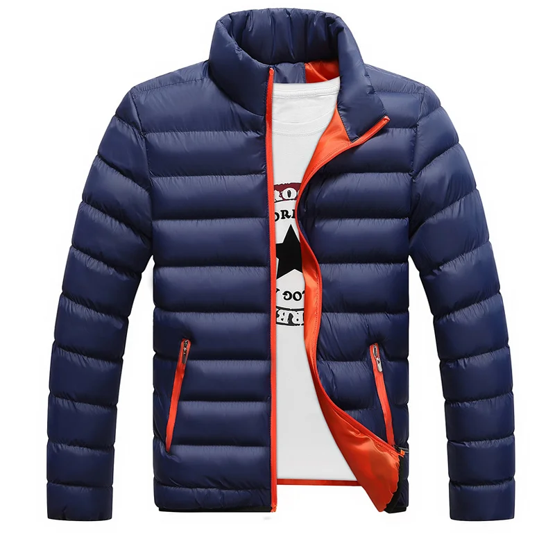 Winter Jacket Men New Cotton Padded Thick Jackets Parka Slim Fit Long Sleeve Quilted Outerwear Clothing Warm Coats