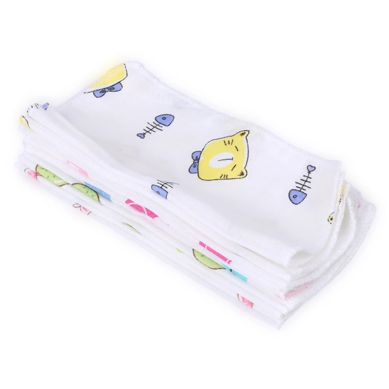

10Pcs Baby Handkerchief Double Layer Gauze Toddler Feeding Square Towels Newborn