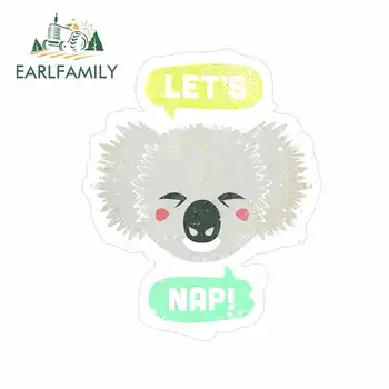 

EARLFAMILY 13cm x 10.7cm for Sleepy Koala Car Stickers Motorcycle Scratch-proof Vinyl Car Wrap Custom Printing Windshield Decal