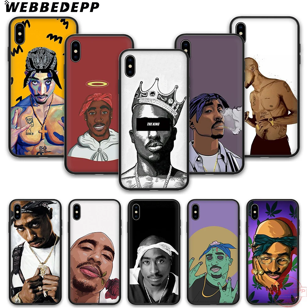 WEBBEDEPP 2Pac Tupac Amaru Shakur Мягкий силиконовый чехол для телефона из ТПУ iPhone 5 6 7 8 Plus X XS XR Max