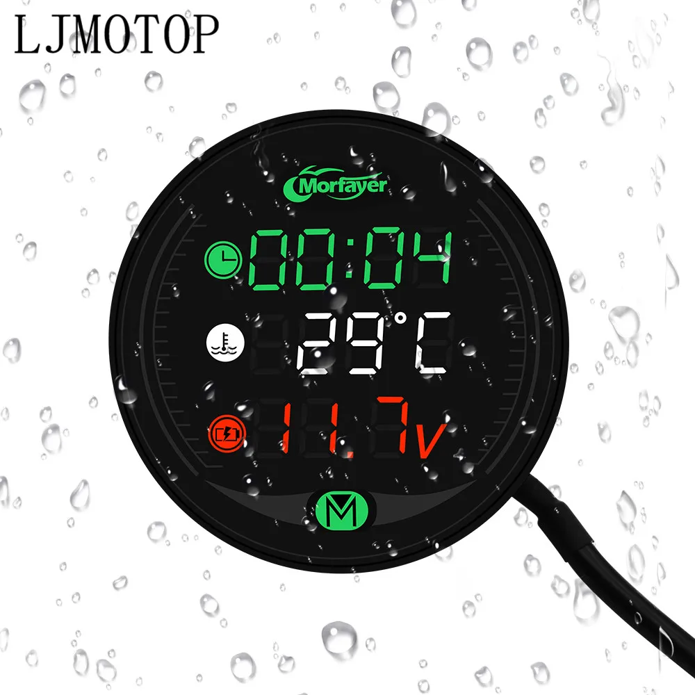 4 в 1 мотоциклетный одометр время/Температура воды/Напряжение/USB LED Настольная