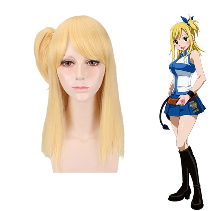 Аниме Fairy Tail парик Костюмы для косплея с Люси хартфилия на Хэллоуин карнавальный