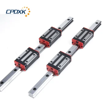

linear rail guide HGR15/HGR20 2pcs + 4 pcs linear slides carriage HGH...CA or HGW...CC for CNC parts