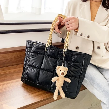 

Space cotton Shoulder Bag for Women 2020 Winter Brand High Quality Handbags Large Capacity Antifreeze Casual Female Bags