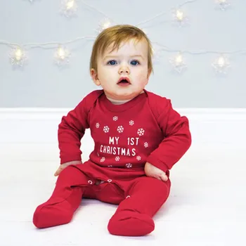 

Newborn Infant Baby Boys Girls Christmas Letter Print Romper Jumpsuit Outfits Cotton Cute Long Sleeve Jumpsuit Infant Clothes