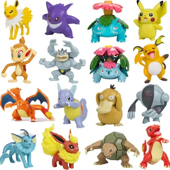 6-8CM Pokemon Figures Dolls Collection Pikachu Cartoon Pokémon Series Anime Model Ornaments Toys Kids Birthday Gift 1