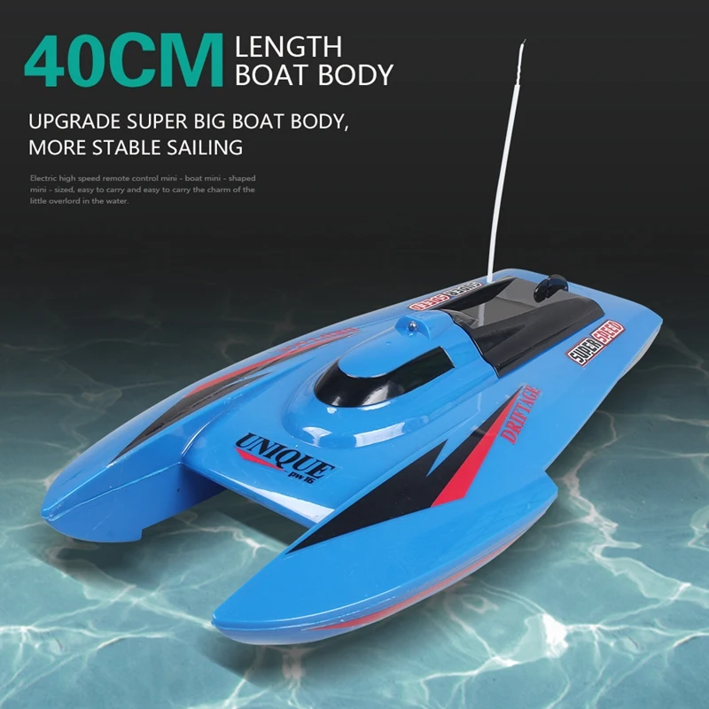 

CT3352 39.5CM 40MHZ 3CH RC Boat Super Speed Toy With Water Removal Function Blue