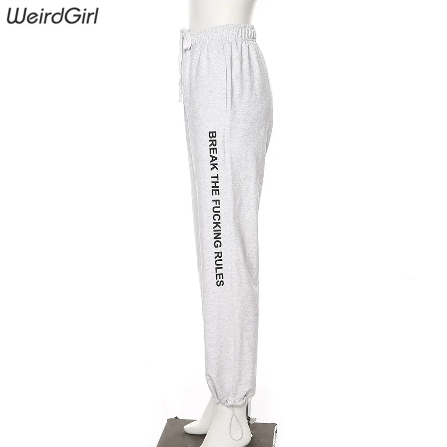 Weirdgirl женские хлопковые повседневные брюки бежевые Длинные шаровары с высокой талией эластичные штаны спортивные брюки новая осенняя одежда
