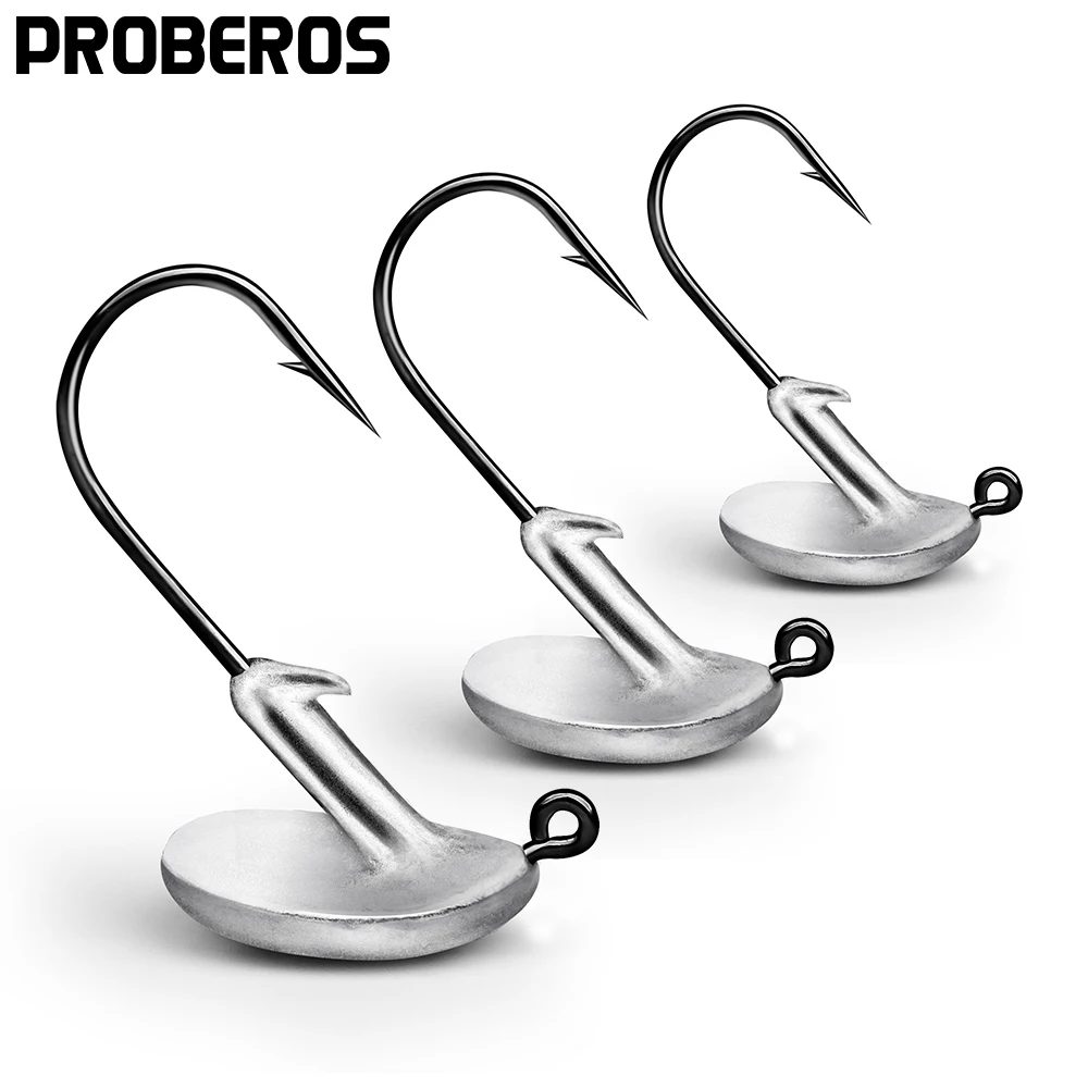 

PROBEROS 50Pcs Jig Head Fishing Hook 3.5g 5g 7g 10g 14g Jig Hooks For Soft Fishing Lure Carbon Steel Fishhooks Bass Fishing