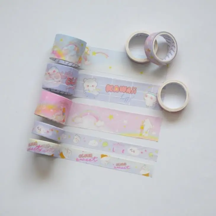 9 шт./упак. Kawaii Rainbow Sky Star декоративные из рисовой бумаги лента Набор DIY Скрапбукинг Маскировочные ленты канцелярский школьный офисный поставка