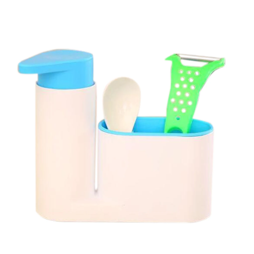 Моющая губка щетка раковина моющее средство мыло диспенсер держатель для зубной щетки органайзер для хранения на кухне коробка - Цвет: 2