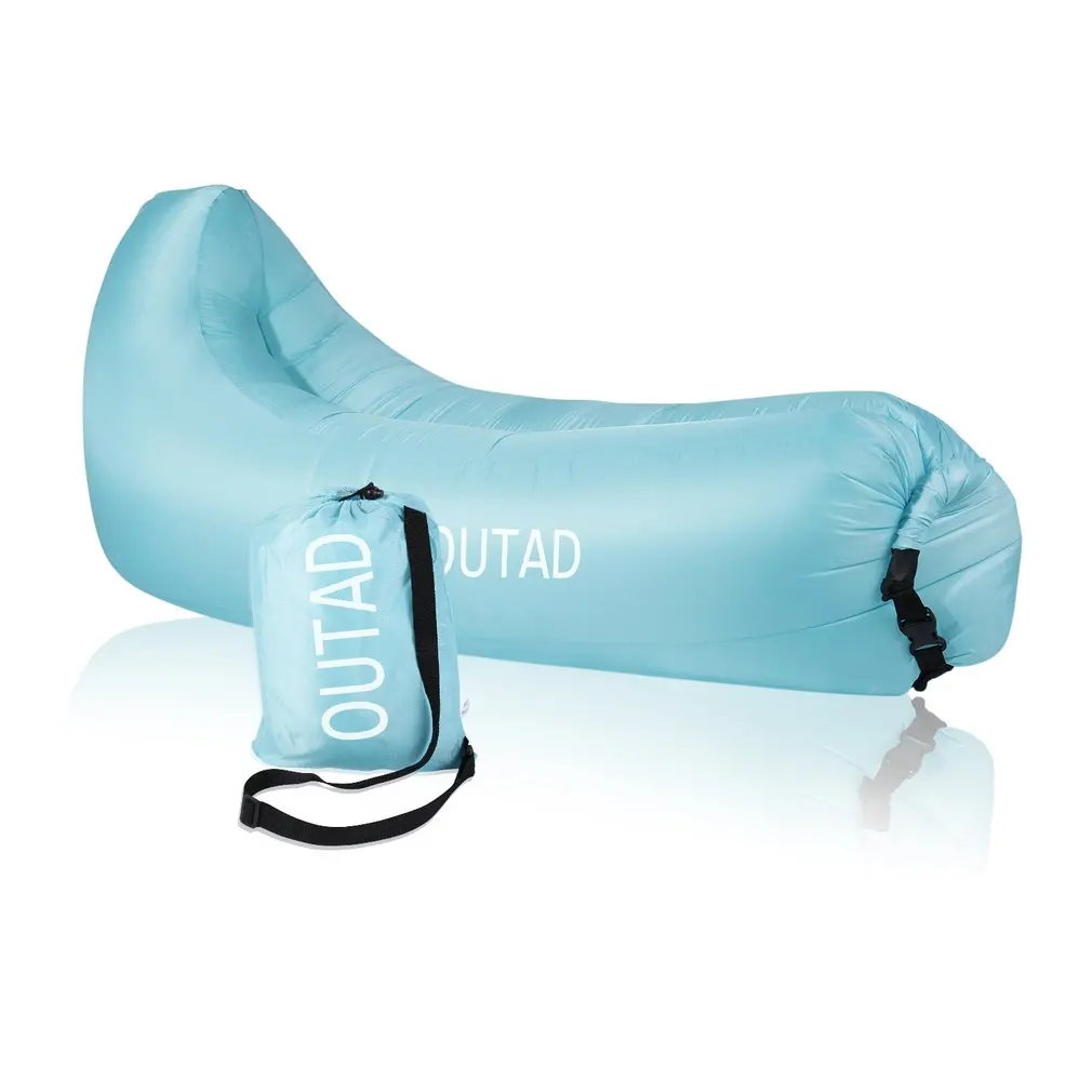

OUTAD Inflatable Beach Lounger Couch Air Mattresses Hammock with Backrest Portable Air Sofa Chair Bed Indoors Outdoors Travel