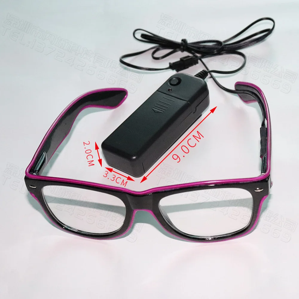 Description Picture 3 of itemFlashing Glasses EL Wire LED Glasses Glowing Party Supplies Lighting Novelty Gift Bright Light Festival Party Glow Sunglasses