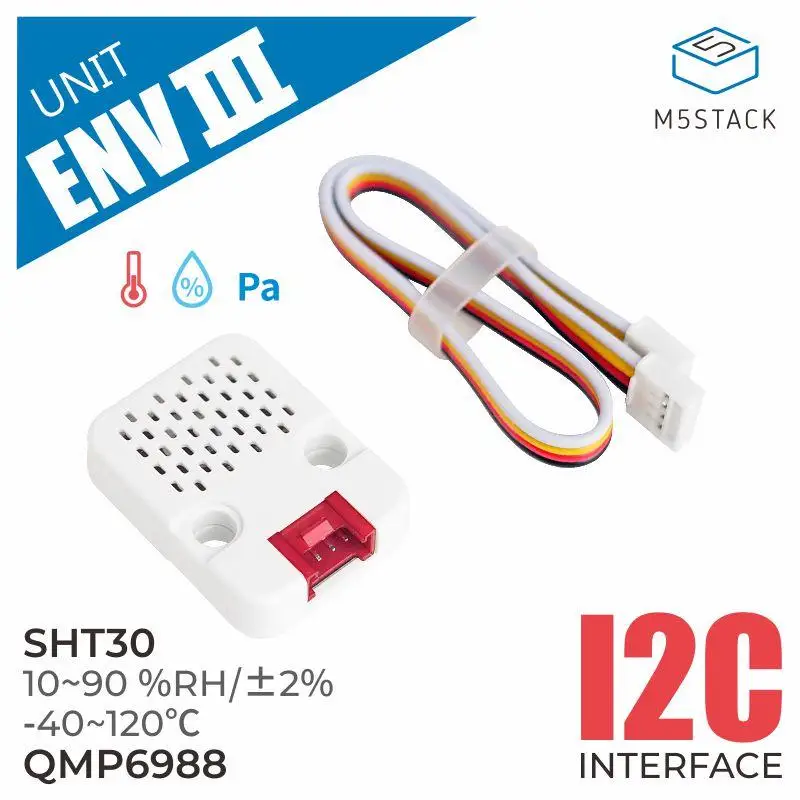 M5Stack Official ENV III Unit with Temperature Humidity Air Pressure Sensor (SHT30+QMP6988)