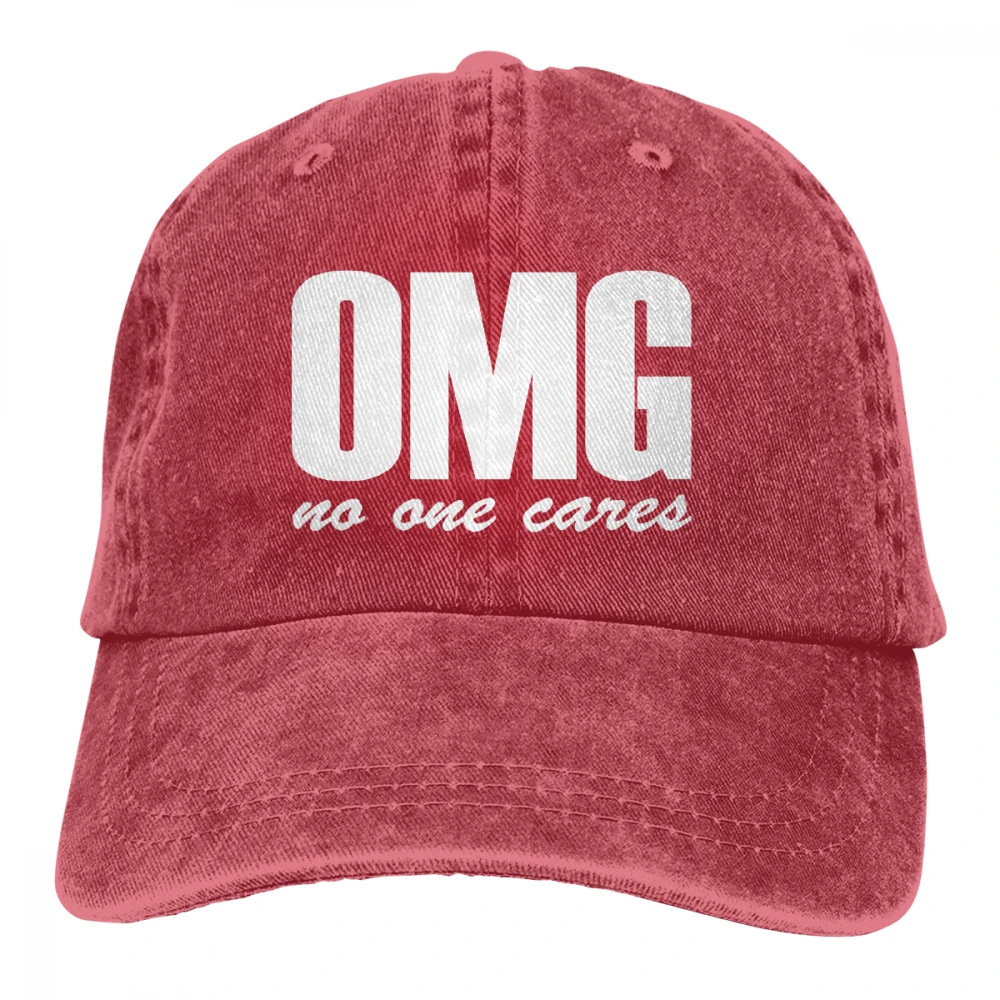 OMG No One Care Casquette черные унисекс Мужские Женские джинсовые бейсболка с ремешком кепки Регулируемая шляпа для гольфа папа
