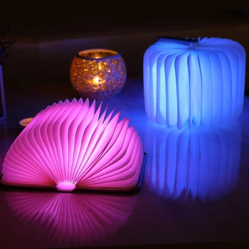 

Drop Folding Book Night Light USB Rechargeable Foldable Desk Night Light For Home Decor Birthday Gift For Family Friend