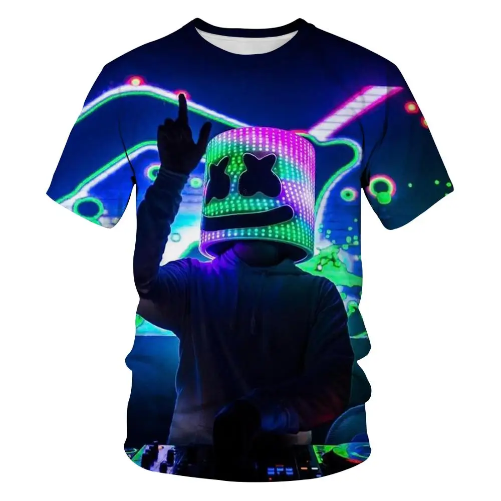 

Funny Marshmallow Cartoon Men T-shirt New Movie Fashion 3D New T-shirt Lighten Design Trend of Stars